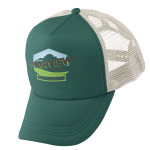 Unisex Trucker Green Beige Hat