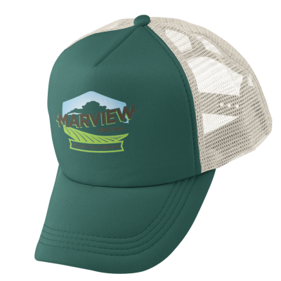 Unisex Trucker Green Beige Hat